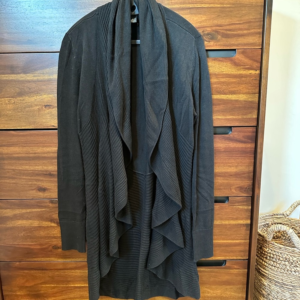 White House Black Market Waterfall Cardigan with Cascading Collar. Size Small